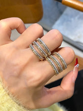 Load image into Gallery viewer, LUOWEND 18K White+Yellow Gold Natural Diamond Ring for Women
