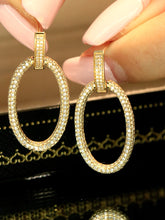 Load image into Gallery viewer, LUOWEND 18K White/Yellow Gold Natural Diamond Earrings for Women
