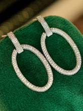 Load image into Gallery viewer, LUOWEND 18K White/Yellow Gold Natural Diamond Earrings for Women
