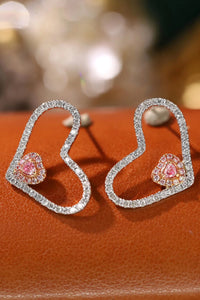 LUOWEND 18K White Gold Real Natural Pink Diamond Stud Earrings for Women