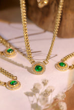 Load image into Gallery viewer, LUOWEND 18K Yellow Gold Real Natural Gemstone Bracelet and Necklace for Women
