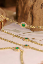 Load image into Gallery viewer, LUOWEND 18K Yellow Gold Real Natural Gemstone Bracelet and Necklace for Women
