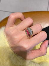 Load image into Gallery viewer, LUOWEND 18K Yellow Gold Natural Ruby Ring for Women
