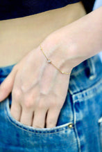 Load image into Gallery viewer, LUOWEND 18K Yellow Gold Real Natural Aquamarine Bracelet for Women
