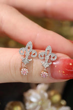 Load image into Gallery viewer, LUOWEND 18K White Gold Real Natural Pink Diamond Earrings for Women
