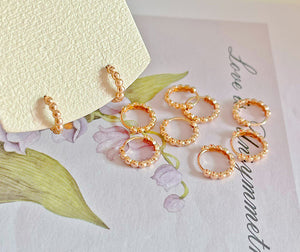 LUOWEND 18K Rose or Yellow Gold Hoop Earrings for Women