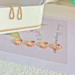 LUOWEND 18K Rose or Yellow Gold Hoop Earrings for Women