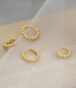 LUOWEND 18K Rose or Yellow Gold Hoop Earrings for Women