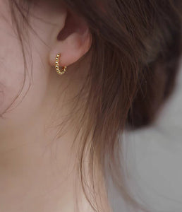 LUOWEND 18K Rose or Yellow Gold Hoop Earrings for Women
