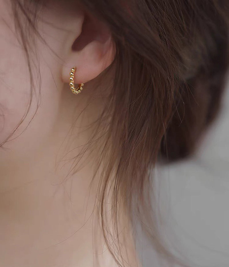 LUOWEND 18K Rose or Yellow Gold Hoop Earrings for Women