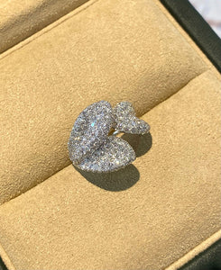 LUOWEND 18K White Gold Natural Diamond Ring for Women