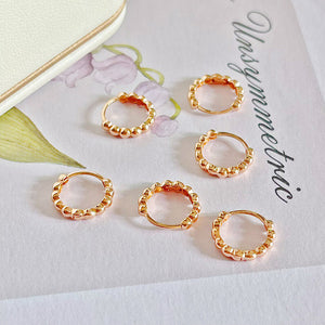 LUOWEND 18K Rose or Yellow Gold Hoop Earrings for Women