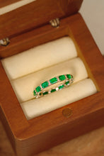 Load image into Gallery viewer, LUOWEND 18K White Gold Real Natural Emerald Ring for Women
