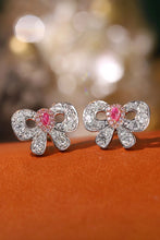 Load image into Gallery viewer, LUOWEND 18K White Gold Real Natural Pink Diamond Stud Earrings for Women
