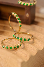 Load image into Gallery viewer, LUOWEND 18K Yellow Gold Real Natural Emerald Ring for Women
