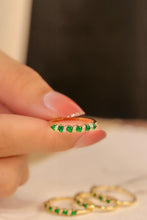 Load image into Gallery viewer, LUOWEND 18K Yellow Gold Real Natural Emerald Ring for Women
