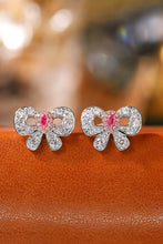 Load image into Gallery viewer, LUOWEND 18K White Gold Real Natural Pink Diamond Stud Earrings for Women
