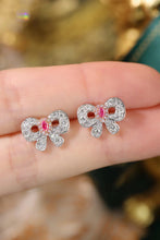 Load image into Gallery viewer, LUOWEND 18K White Gold Real Natural Pink Diamond Stud Earrings for Women
