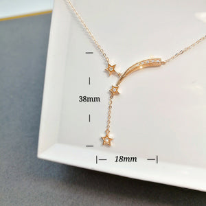 LUOWEND 18K Rose or Yellow Gold Real Natural Diamond Pendant Necklace for Women