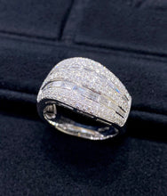 Load image into Gallery viewer, LUOWEND 18K White Gold Natural Diamond Ring for Women
