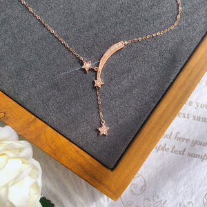 LUOWEND 18K Rose or Yellow Gold Real Natural Diamond Pendant Necklace for Women