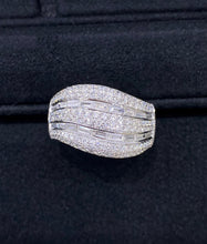 Load image into Gallery viewer, LUOWEND 18K White Gold Natural Diamond Ring for Women
