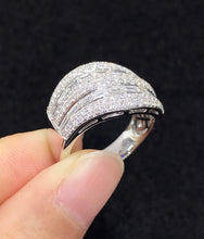 Load image into Gallery viewer, LUOWEND 18K White Gold Natural Diamond Ring for Women

