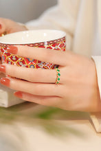 Load image into Gallery viewer, LUOWEND 18K Yellow Gold Real Natural Emerald Ring for Women
