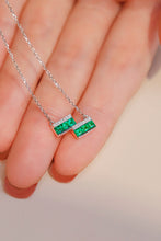 Load image into Gallery viewer, LUOWEND 18K White or Yellow Gold Real Natural Emerald Necklace for Women
