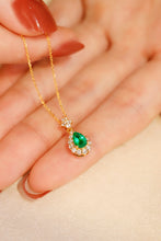 Load image into Gallery viewer, LUOWEND 18K Yellow Gold Real Natural Diamond&amp;Emerald Necklace for Women
