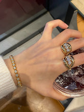 Load image into Gallery viewer, LUOWEND 18K Yellow Gold Natural Diamond Ring for Women
