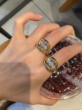 Load image into Gallery viewer, LUOWEND 18K Yellow Gold Natural Diamond Ring for Women
