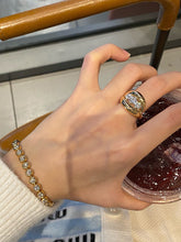 Load image into Gallery viewer, LUOWEND 18K Yellow Gold Natural Diamond Ring for Women
