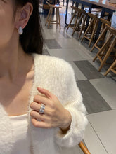 Load image into Gallery viewer, LUOWEND 18K White Gold Natural Diamond Ring for Women
