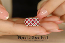 Load image into Gallery viewer, LUOWEND 18K White Gold Real Natural Ruby Ring for Women
