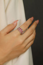 Load image into Gallery viewer, LUOWEND 18K White Gold Real Natural Ruby Ring for Women
