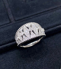 Load image into Gallery viewer, LUOWEND 18K White Gold Natural Diamond Ring for Women
