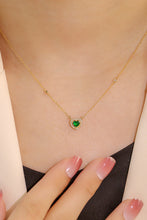Load image into Gallery viewer, LUOWEND 18K Yellow Gold Real Natural Emerald Necklace for Women
