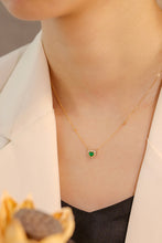Load image into Gallery viewer, LUOWEND 18K Yellow Gold Real Natural Emerald Necklace for Women
