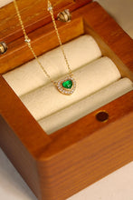 Load image into Gallery viewer, LUOWEND 18K Yellow Gold Real Natural Emerald Necklace for Women
