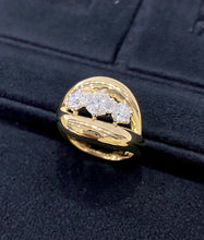Load image into Gallery viewer, LUOWEND 18K Yellow Gold Natural Diamond Ring for Women
