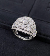Load image into Gallery viewer, LUOWEND 18K White Gold Natural Diamond Ring for Women
