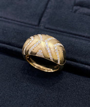 Load image into Gallery viewer, LUOWEND 18K Yellow Gold Natural Diamond Ring for Women
