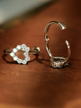 Load image into Gallery viewer, LUOWEND 18K White/Yellow Gold Real Natural Diamond Earrings for Women
