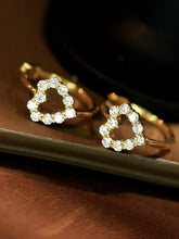 Load image into Gallery viewer, LUOWEND 18K White/Yellow Gold Real Natural Diamond Earrings for Women
