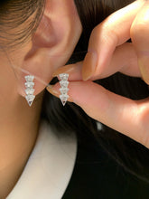 Load image into Gallery viewer, LUOWEND 18K White Gold Real Natural Diamond Earrings for Women
