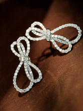 Load image into Gallery viewer, LUOWEND 18K White Gold Real Natural Diamond Earrings for Women
