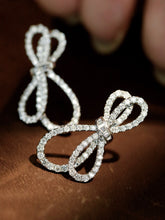 Load image into Gallery viewer, LUOWEND 18K White Gold Real Natural Diamond Earrings for Women
