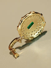 Load image into Gallery viewer, LUOWEND 18K Yellow Gold Natural Emerald Pendant for Women
