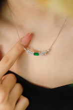Load image into Gallery viewer, LUOWEND 18K White Gold Real Natural Emerald Necklace for Women
